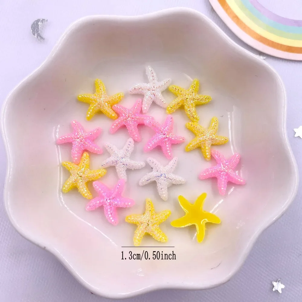 60pcs resina colorata Kawaii Starfish Flatback Mini Star strass Applique fai da te matrimonio Scrapbook accessori gioielli Craft F906