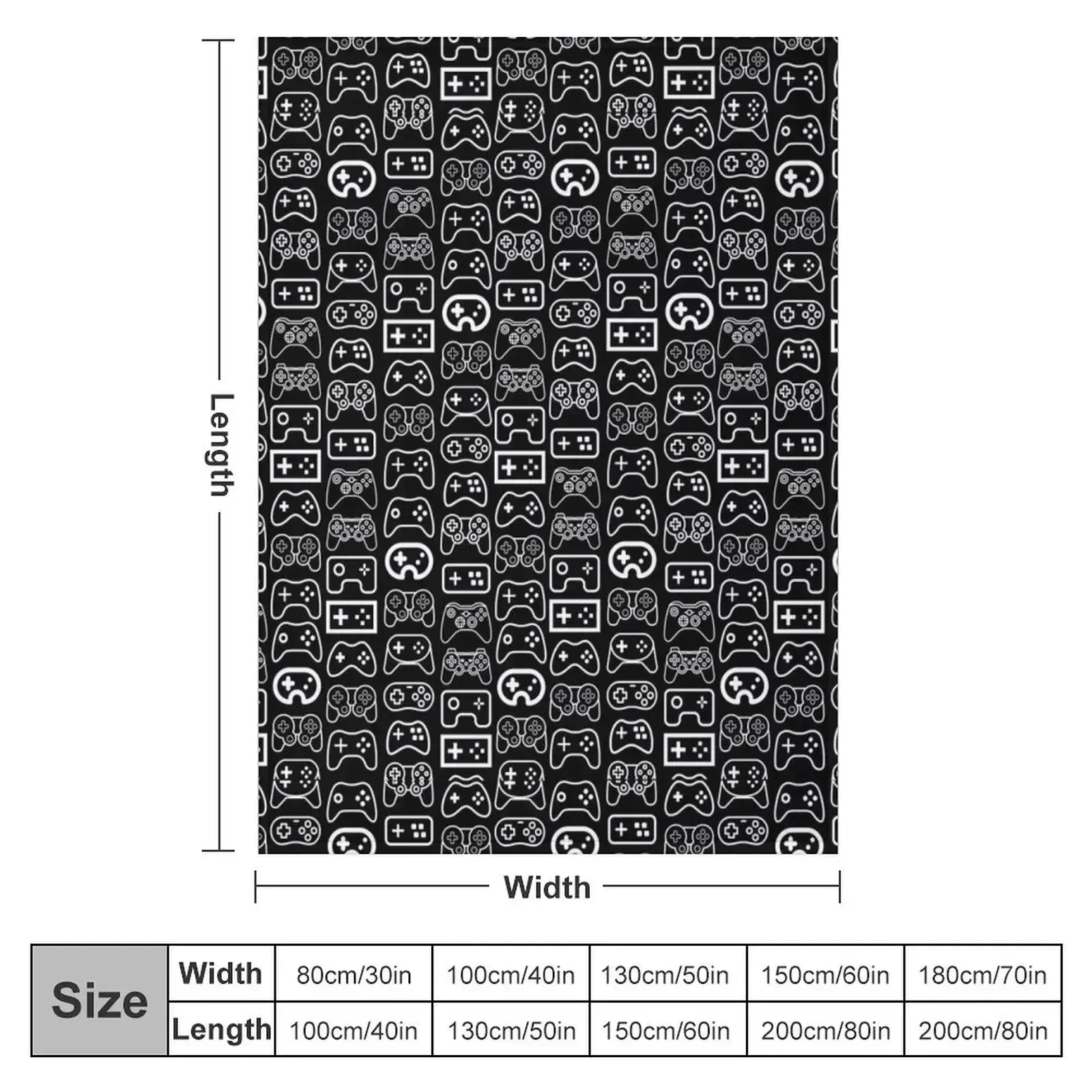 Gaming Controllers White - Black Variant Throw Blanket Single Bed linens for babies Multi-Purpose Blankets