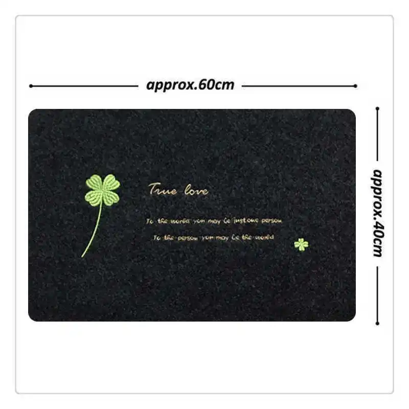 Embroidered Clover Doormat Entrance Door Shoes Clean Mat 40x60cm Polyester Fiber TPR Anti-Slip Floor Carpet Rug Home Decoration