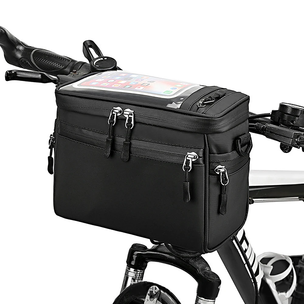 Bicycle Handlebar Bag Cycling Bike Front Tube Bag Bike Pannier Shoulder Bag Carrier Pouch Bicycle Carrying Bag