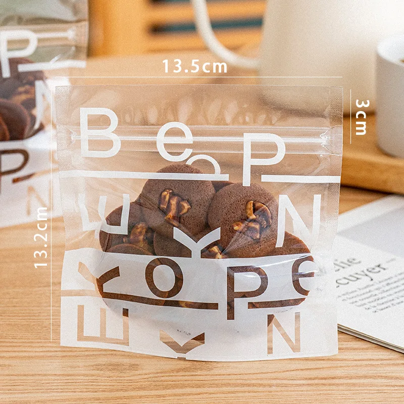 LBSISI Life 50pcs Letters Zipper Plastic Bags For Candy Chocolate Cookie Nougat Biscuit Packing Gift Bags For Children Day