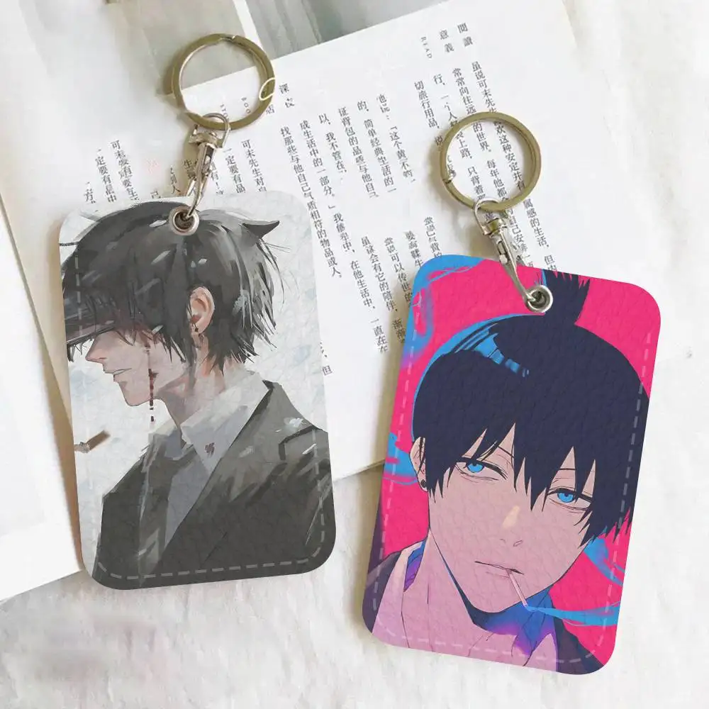 Anime C-Chainsaw M-Man Aki Manga - Porta Tarjetas de Acceso, Llavero, Anillo para Llaves, Etiquetas de Acceso para Puertas, Porta Tarjetas de Identificación
