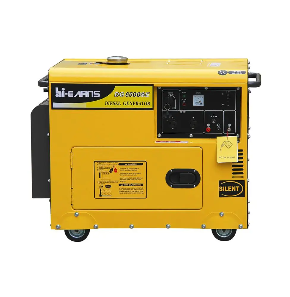 

Hiearns High quality 220V single phase 5KW with small die·sel silent generator price