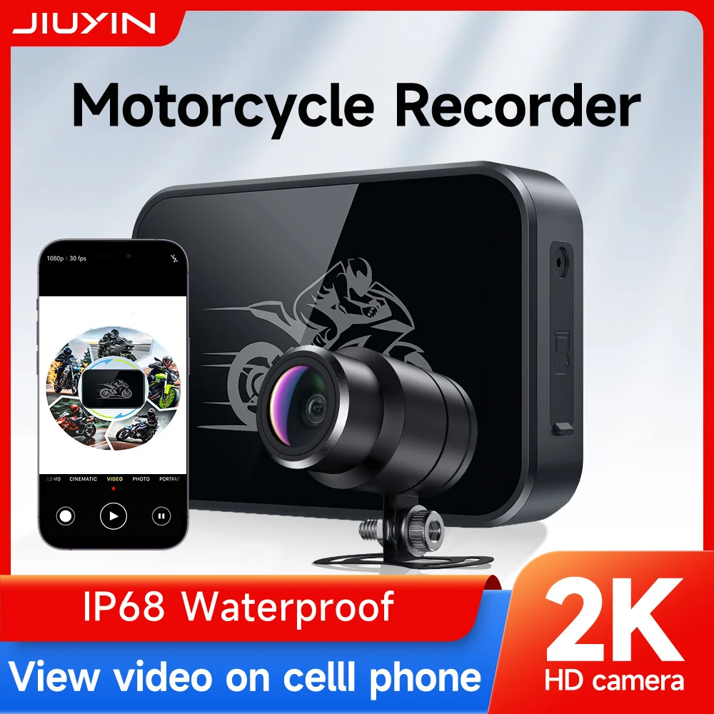 JIUYIN 2K DVR Motorcycle Dual Smart Connect Action Camera Recorder WiFi View on mobile Waterproof Motorcycle Dash Cam