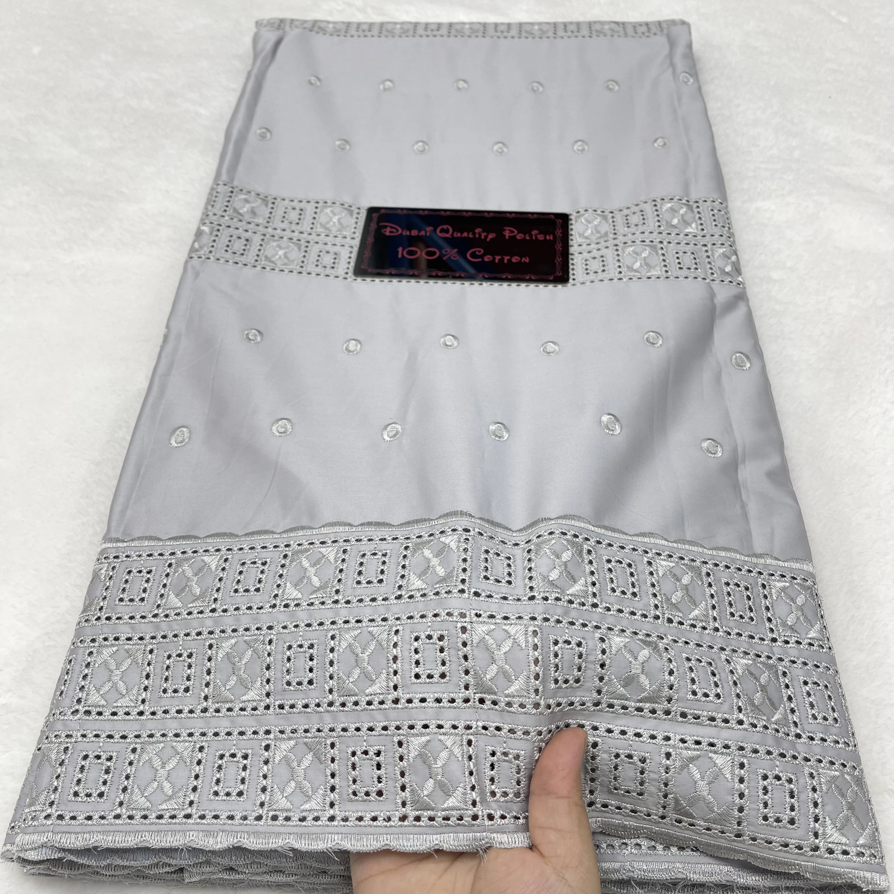 5 metri Africano Super Lusso Uomini Tessuto di pizzo per I Vestiti Cucito 2025100% Cotone Polacco Merletto Per Austria Atiku Tessuto di Pizzo Hm40-1