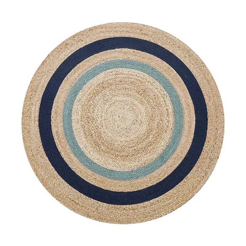 

Pure natural jute living room carpet, coffee table mat, plant multi-color household bedroom bedside carpet