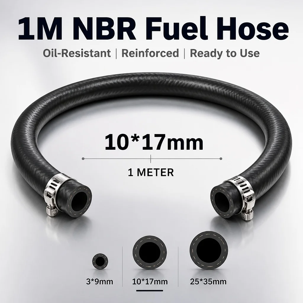 1M NBR Fuel Hose Line ID 3-32mm Oil Resistant Rubber Pipe for Motorcycle Car Truck ATV Lawn Mower Diesel Petrol Delivery Tube