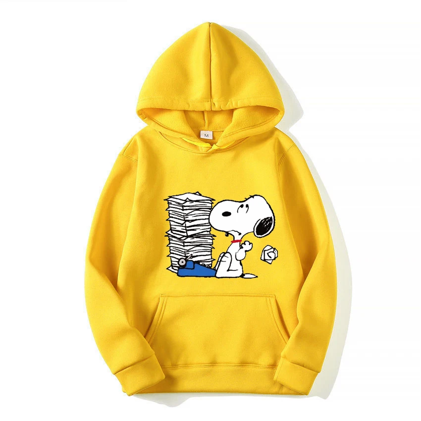 Cartoon Anime Snoopy Writing 2025 Autumn/Winter Men's Hoodie Women's Street Leisure Sports Couple Fashion Sweatshirt