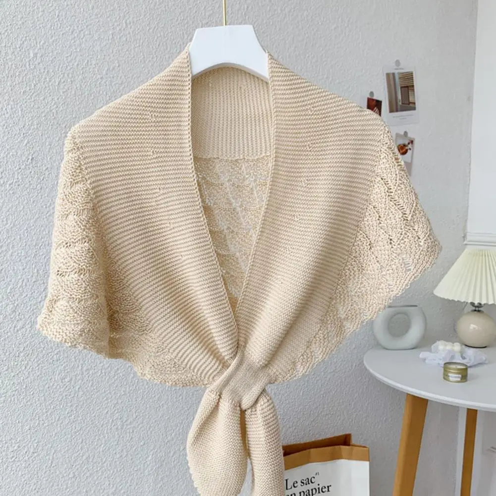 Solid Color Shawl Elegant Lace-up Women's Shawl Lightweight Knitting Comfort Warm Shoulder Wrap for Costume Accessories Solid