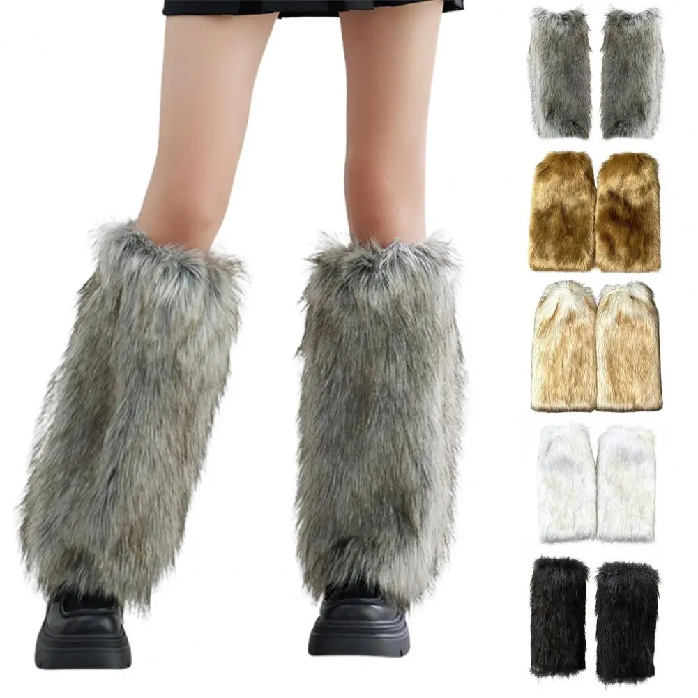 

Boot Cuffs Cosplay Festival Boot Cuffs Imitation Wolf Hair Plush Leg Warmers for Women Stage Performances Halloween Christmas