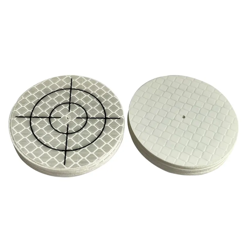 100pcs Size 40x40 60X60mm White Round Grid Reflector Sheet For Total Station Survey Geography White Target Reflective Sticker