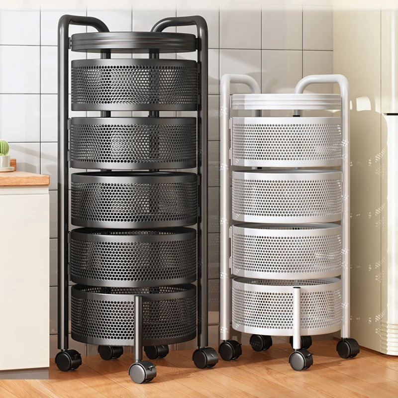 Large rotating storage rack, multi-layer, kitchen multifunctional, vegetable and fruit special basket