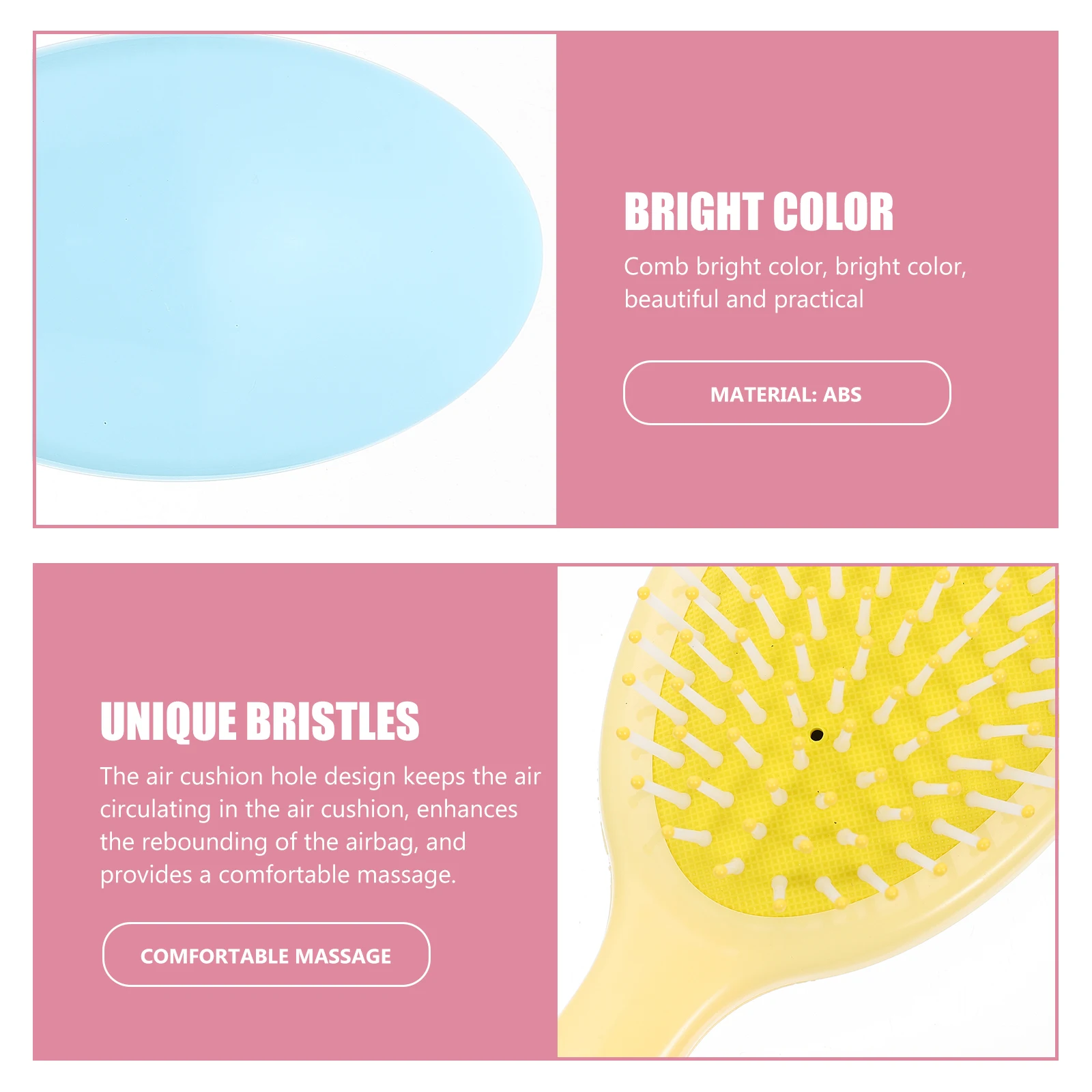 

2pcs Cushion Massage Combs Practical Hairbrushes ABS Hairbrushes Women Scalp Massager Detangler Travel Brush Gifts