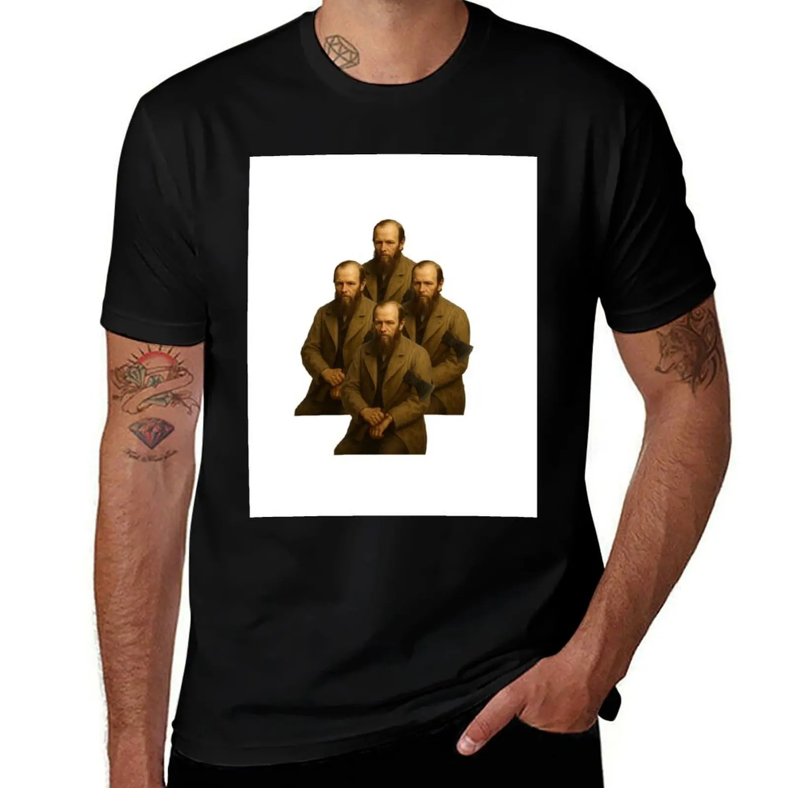 

Fyodor Dostoyevsky with an axe T-Shirt vintage luxury t-shirt Aesthetic clothing heavy weight t shirts for men