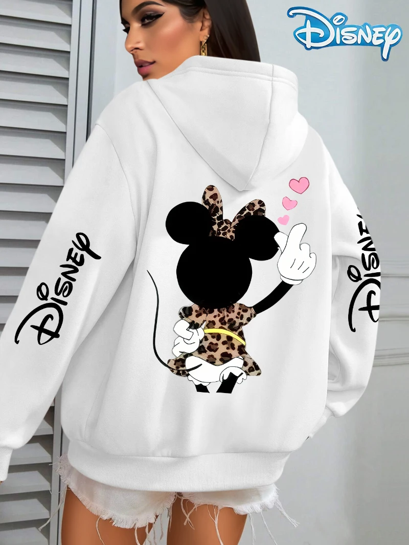

Potdemiel "Funny Mickey" Pattern & Women's Casual Zip-Up Hoodie, Fashionable Sport Jacket with Long Sleeves