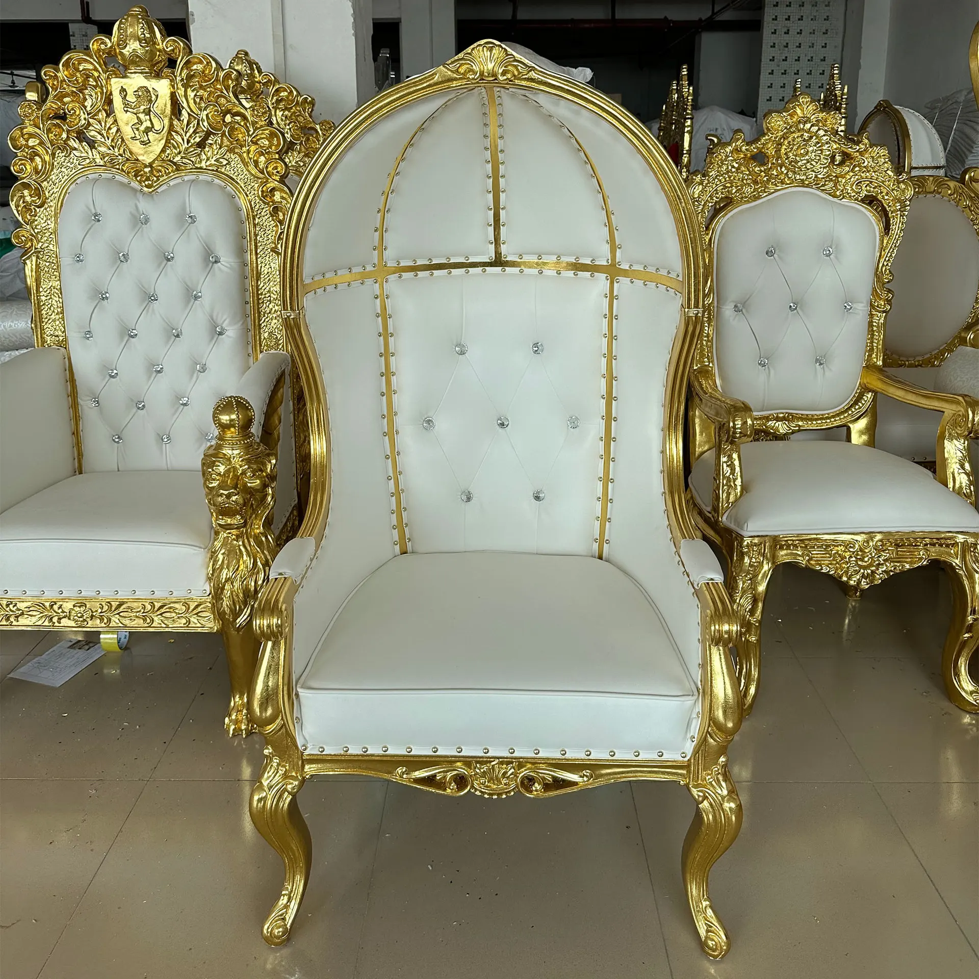 Hotel wedding banquet chair European solid wood princess chair living room bedroom children