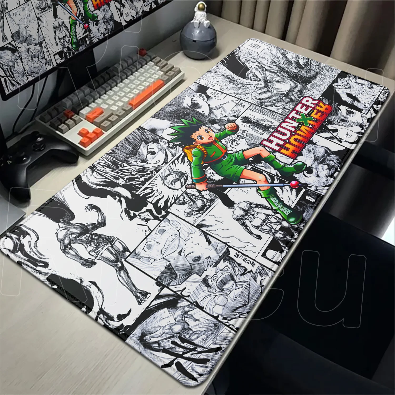 대형 HD XXL 마우스패드 H-Hunter x 헌터 애니메이션 30X60cm 게임 사무실 노트북 확장 데스크 매트 미끄럼 방지 PC 액세서리