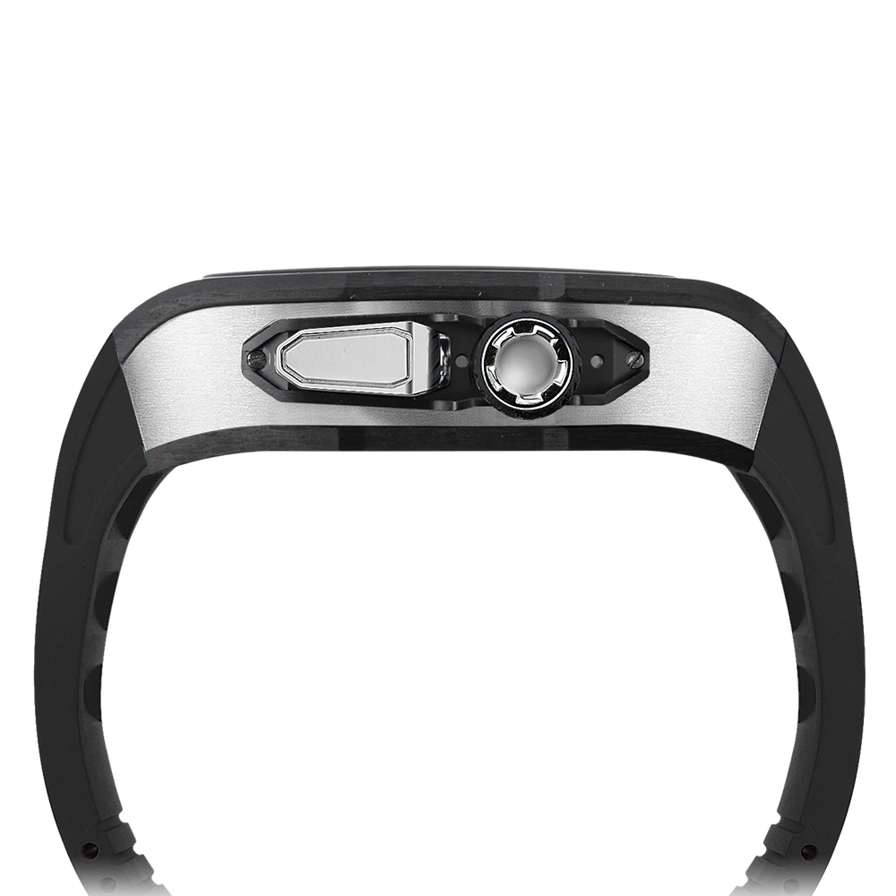 Custodia per orologio Apple in fibra di carbonio per Apple Watch Ultra 49mm accessorio Kit di modifica Deluxe con cinturino in fluorurbber