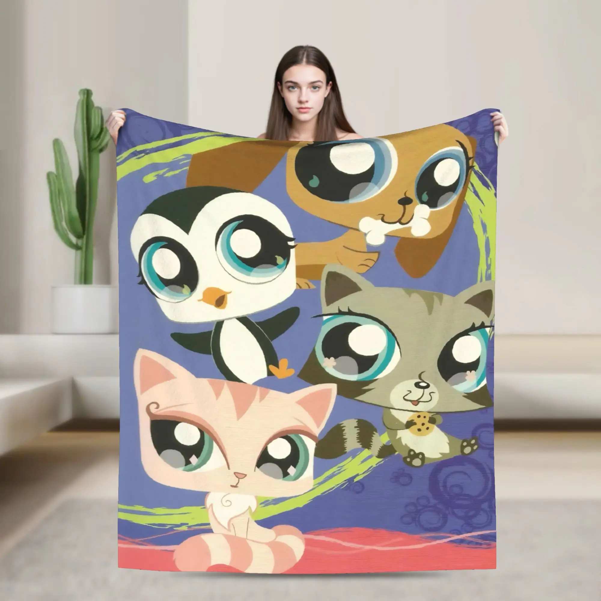 

Домашние животные Littlests мультяшные магазины фланелевые одеяла забавные пледы для дома 125*100 см покрывала