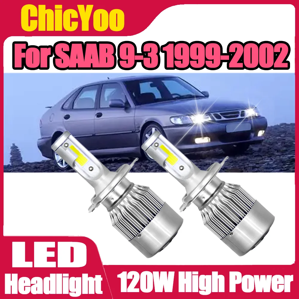 

2PCS H4 Led Car Headlight Bulbs High Power Car Light Bulbs 6000K White 20000LM Auto Headlamp 120W 12V 24V For SAAB 9-3 1999-2002