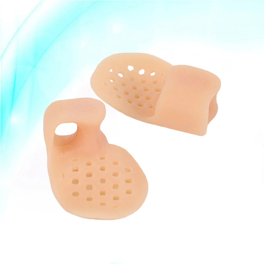 

5 Pair of Toe Separators with Hole Toe Stretcher Bunion Spacers Pain Relief for Hallux Valgus (Skin Color)