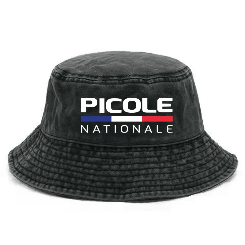 Picole Nationale  Bucket Hat Distressed Hats Cap Washed Men Retro Outdoor Summer Picole Cap Bob Panama Caps