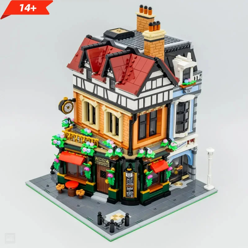 Creatieve straatweergaven Architectuur Tudor hoekmodel bouwstenen speelgoed compatibel 10350 baksteen puzzel speelgoed cadeau voor volwassenen kind