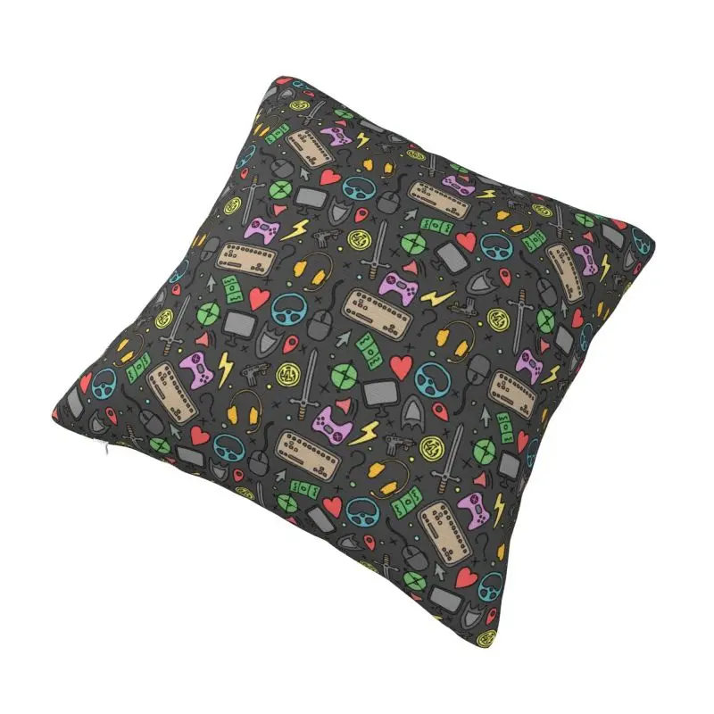 Custom Gamer Gaming Controller Button Cushion Covers 40x40cm Soft Video Game Lover Gift Throw Pillow for Sofa Square Pillowcase