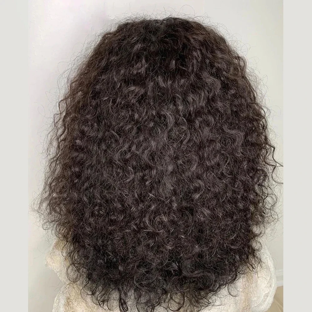 Perruque de cheveux longs crépus bouclés noirs, 26 pouces, densité 180, naissance des cheveux naturelle, avec Baby Hair Afro, pour femmes