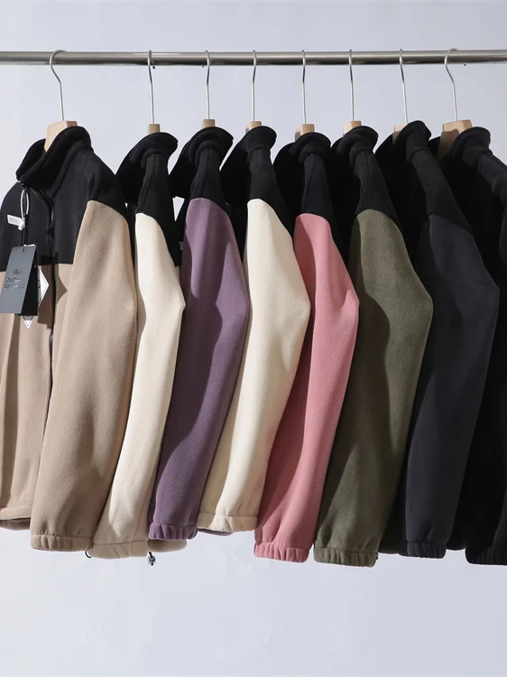 

Thiened Double-sided Fce Stand Collar Sweatirt Men's Autumn Winter Casual Sle Warm Zipper Closure Jaet without Hat