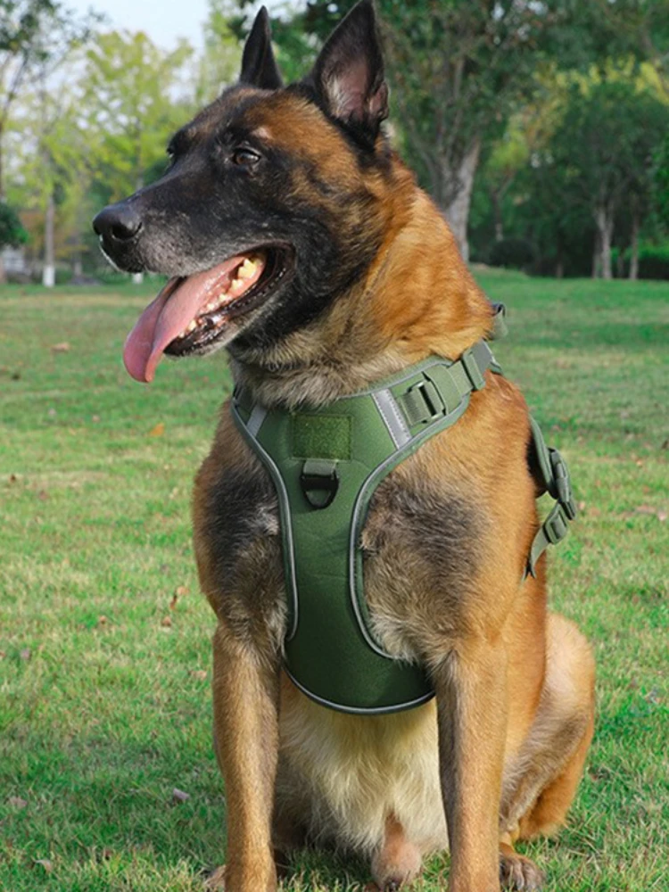 

Wholesale pet cross-border dog leash medium to large dog vest style tactical chest harness, dog walking leash dog chain