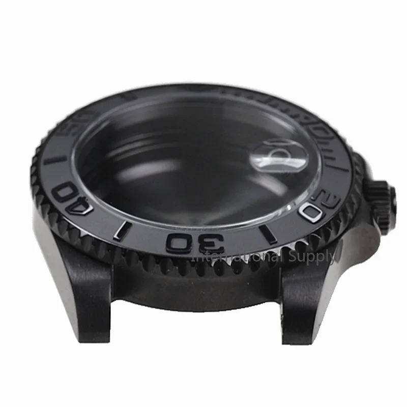 Black Yacht Design Style Case with Sapphire Crystal Water Resistant for NH35 Nh36 Nh34 Automatic Mechanical Movement Watch Case