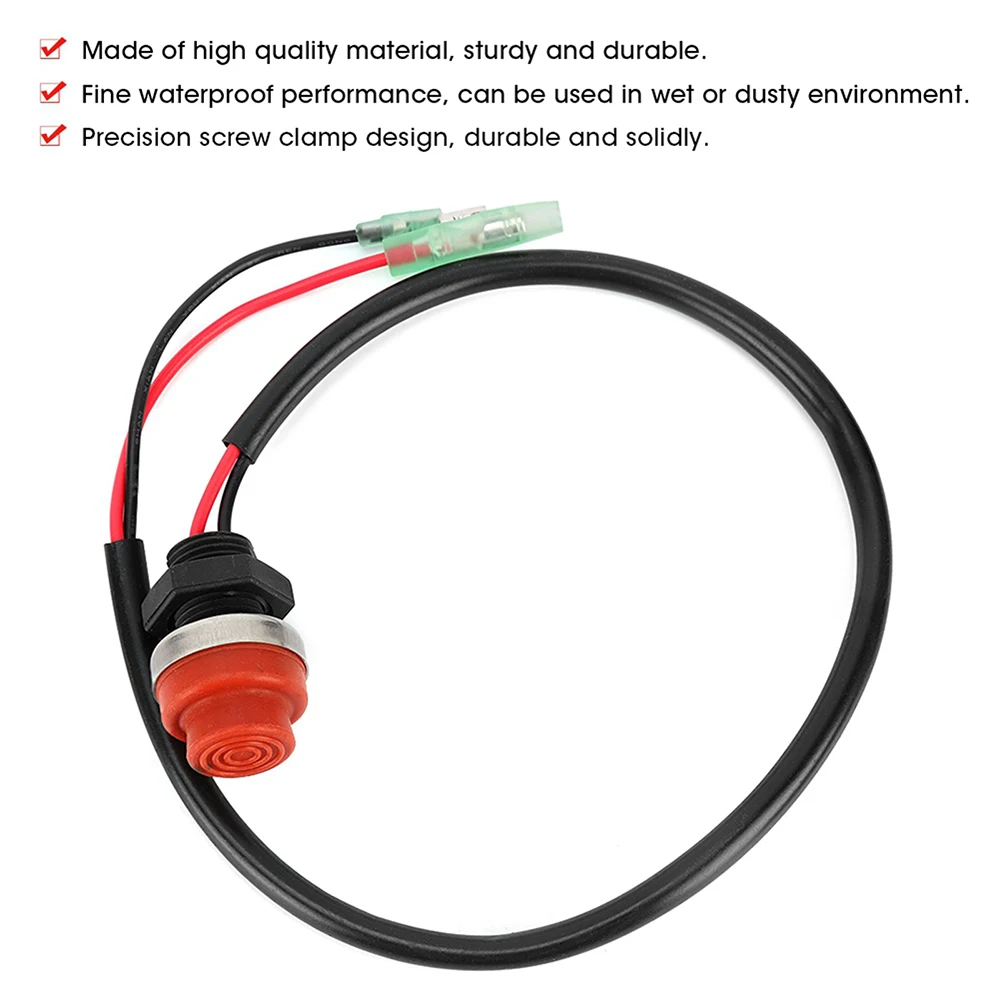 Interruptor de parada de arranque duradero, botón pulsador sin llave para motor fueraborda Yatch de barco marino (75cm/29,5)
