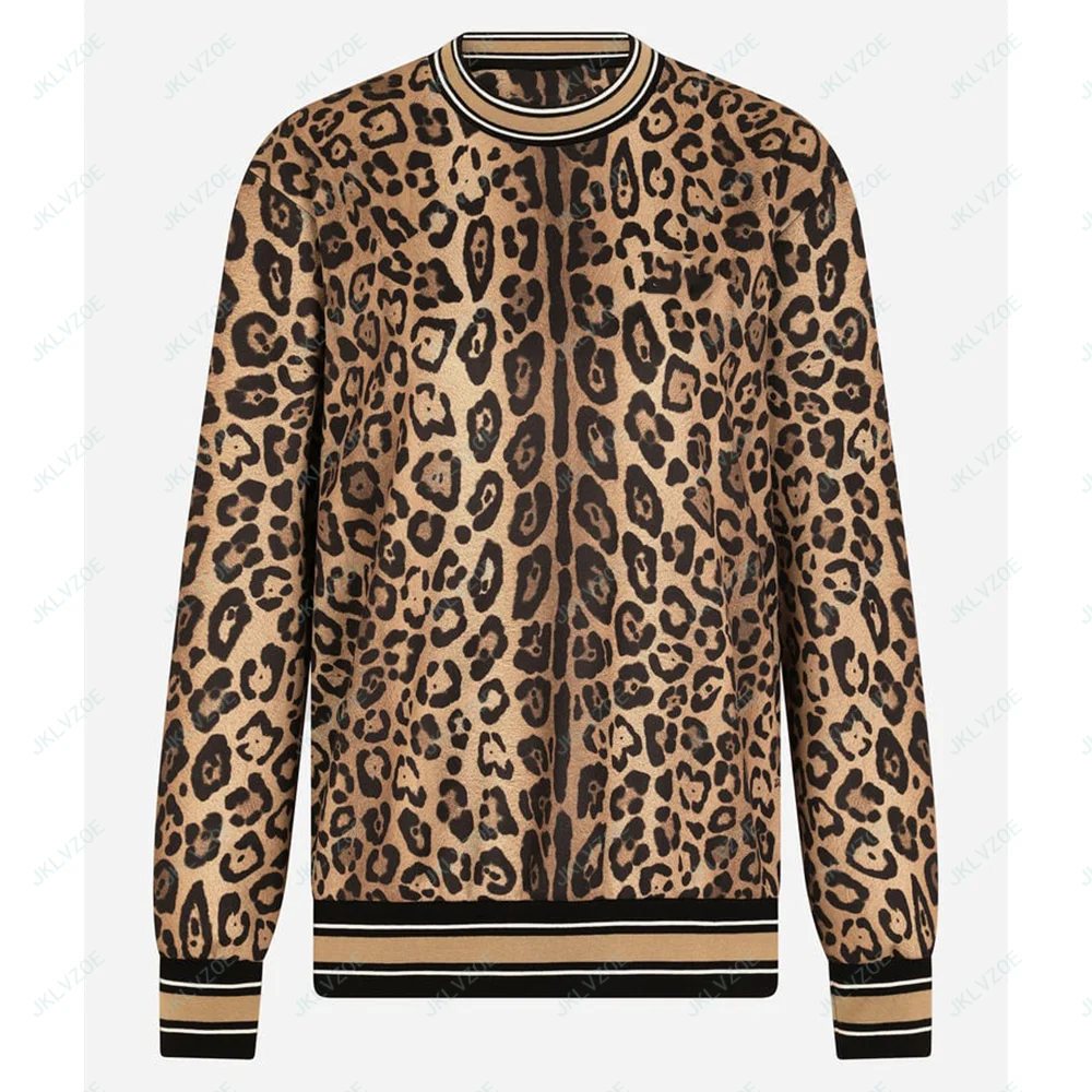 Autumn and Winter Christmas Leopard Print Luxury Brand DG. Women\'s Pullover Unisex Tops Sexy Hoodie Sweatshirt