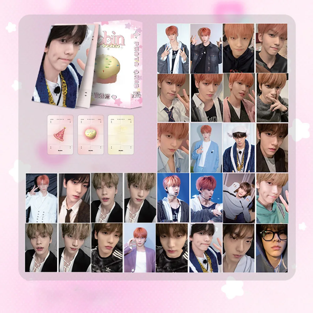 Juego de 50 tarjetas fotográficas láser de estilo coreano KPOP SOOBIN, dos lados, moda Ins, revista, Selfie, fotos, LOMO, regalos de colección para fanáticos