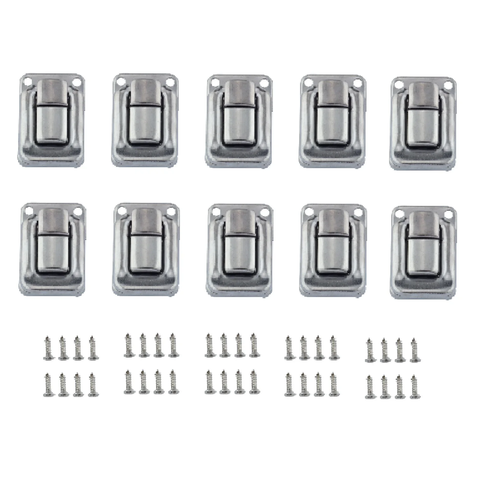 10pcs Box Latch Clasps w/screws 27*40mm Toggle Flat Buckle Alloy Square Lock Hook Vintage Decor Jewelry Chest Toolbox Wine Case