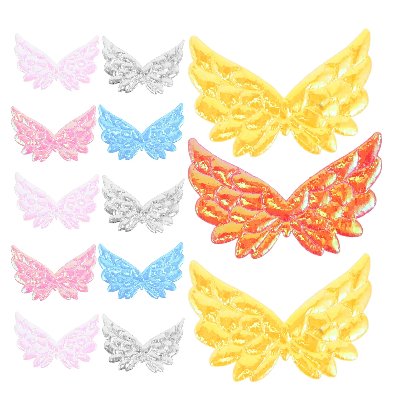

70Pcs Embossed Angel Wing Patches Mini Glitter Appliques for DIY Projects Hair Clips Birthday Decorations Craft Accessories