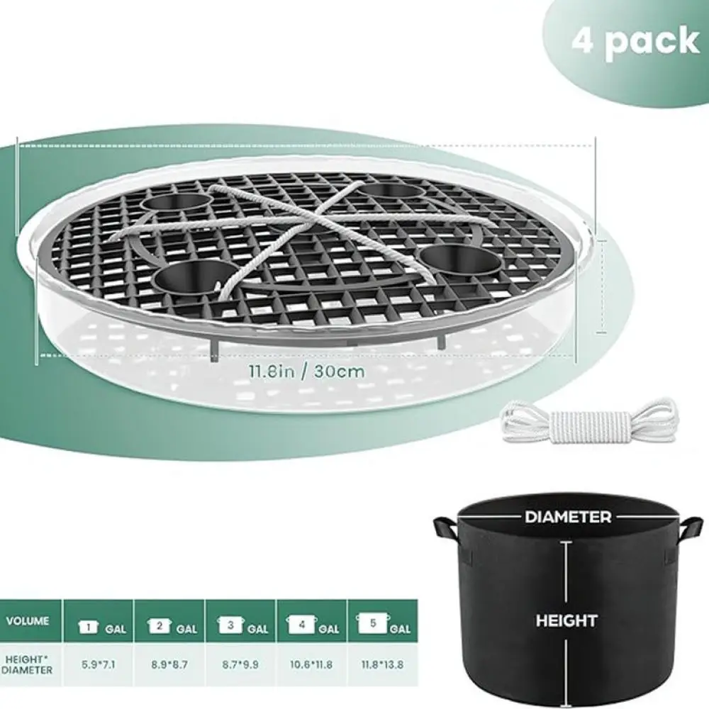 Clear Pot Base Tray For Root Control Planters Breathable Plant Drip Saucer Garden Indoor Home Decoration Mat Holder