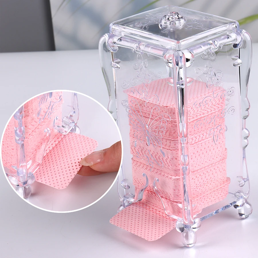 1Pcs Nail Polish Remover Wipe Holder Storage Box Manicure Art Remover Paper Wipe Container Storage Box