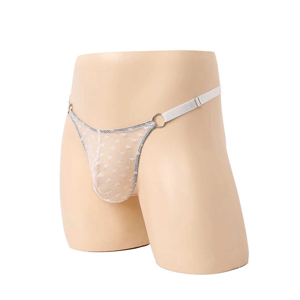 String en dentelle pour hommes, sous-vêtements sexy et confortables, design taille basse, adapté aux hommes de toutes les options de documents multiples