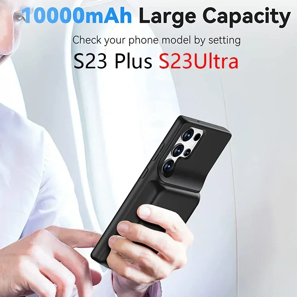 10000mah caso carregador de bateria para samsung galaxy s22 s23 s24 ultra plus carregamento magnético sem fio power bank capa alta qualidade