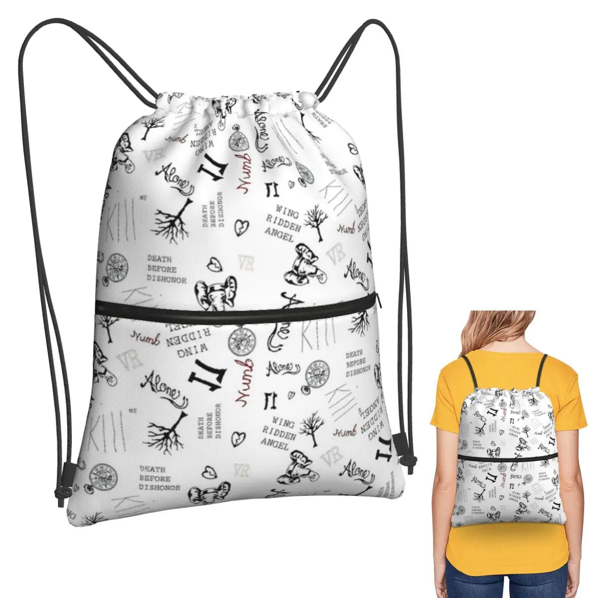 

XXXTentacion татуировки обои рюкзак рюкзаки портативный комплект на шнурке карманная сумка для мелочей сумки для книг для мужчин и женщин школьные