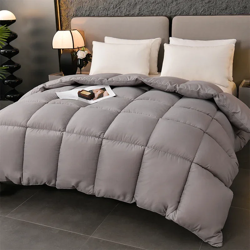 Feather Goose Down Duvet Warm Winter Thick Quilts for Single Double Couple Bed Blanket Down Filling Comforters King Queen Size