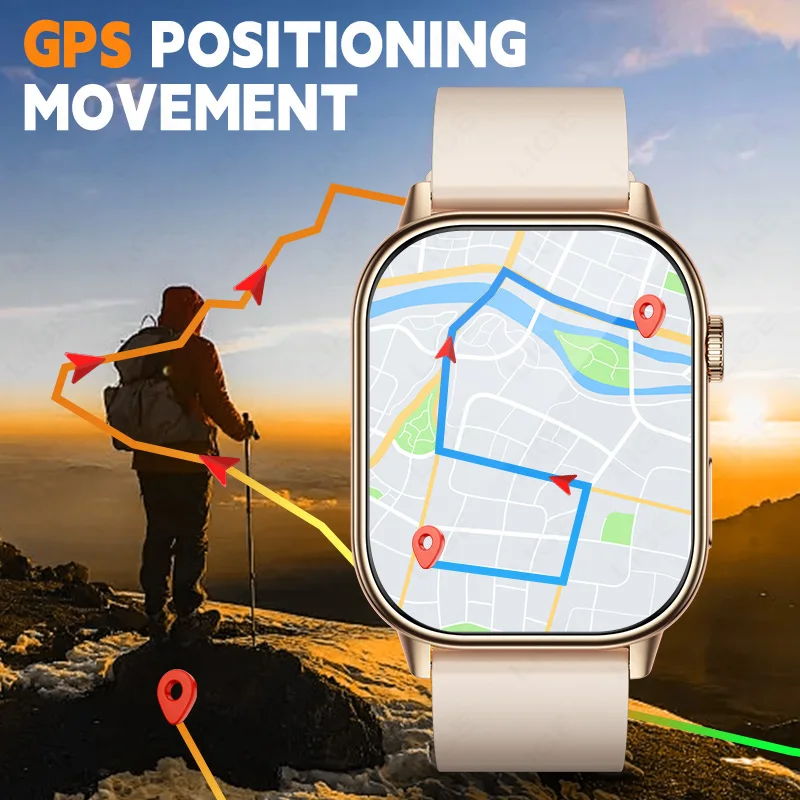 

LIGE GPS Умные часы Мужской компас Спорт Фитнес Bluetooth Звонки Водонепроницаемые дамы Взрослые Умные часы на открытом воздухе 2.01 дюйм Экран Часы