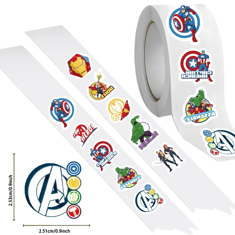 500Pcs/Roll Anime Stickers Avengers Action Figures Paster Kids Classic Toys Water Cup Notebook DIY Decor Sealing Stickers Gift