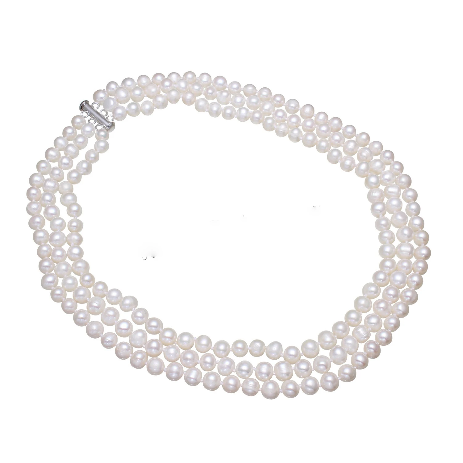 

Pearl Necklace Freshwater Pearl Potato Natural 7-8mm Pearl Length 17-18 Inch Women Wedding Jewelry Love Engagement Necklaces