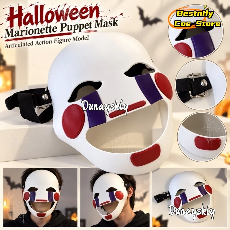 ​​Marionette Puppet Mask Articulated Action Figure Model Ornament Birthday Gift Game Merch Desktop Collectible Display Decoratio