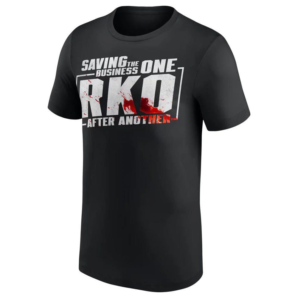 Men's Black Randy Orton Pat McAfee Saving The Business T-Shirt 3D Printed Quick Dry Short Sleeve Tee Sports Daily Casual T-Shirt