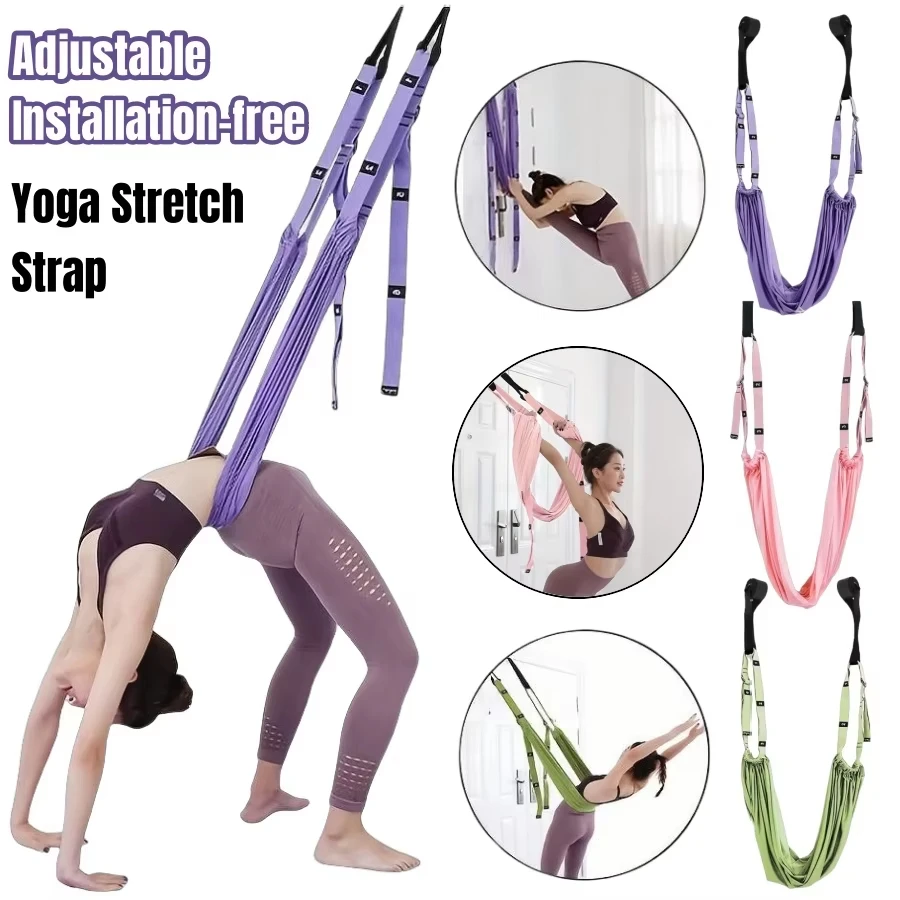 Yoga Strap Stretch Band Fitness Elastic Rope Universal Back Leg Belt for Backbend Split Handstand Home Inversion Training Hammoc