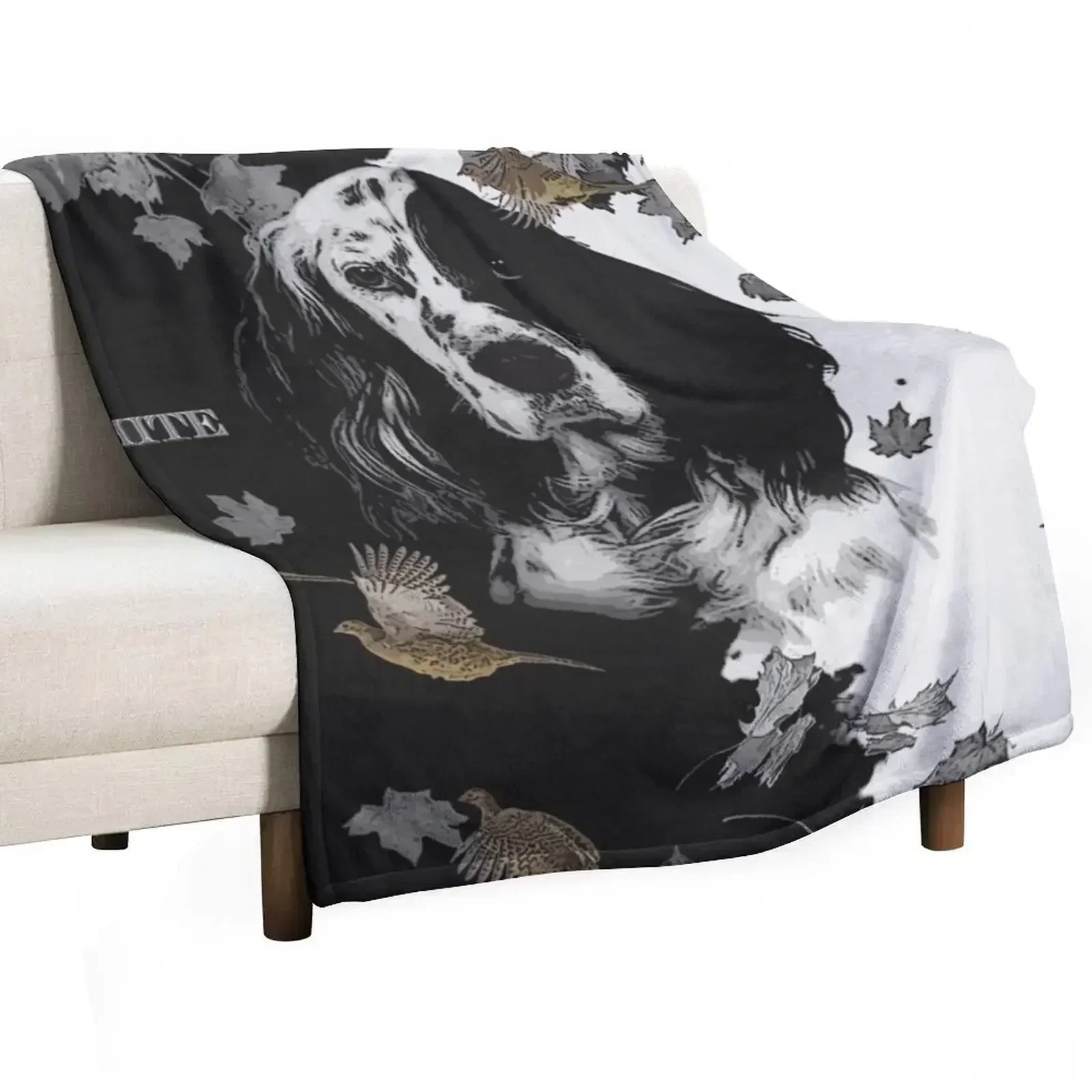 Black and white English setter Throw Blanket Thins Shaggy Moving Large Custom Beautifuls Blankets